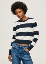 jerseu de bumbac cu imprimeu dungi femei Pepe Jeans dulwich 6Z0R46255 - imagine 3