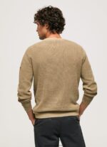 jerseu de bumbac tricotat vafre bărbați Pepe Jeans cămilă 6Z0R46855 - imagine 4