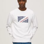 jumper cu logo-ul steagului bărbați Pepe Jeans alb 6Z0R46899