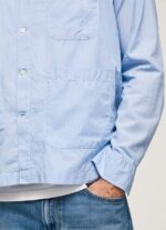 lambert fil a fil straight fit shirt bărbați Pepe Jeans albastru înălbitor 6Z0R461030 - imagine 5