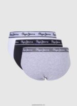 Pachet 3 slip elastic din bumbac bărbați Pepe Jeans marnă cenușie 6Z0R461157 - imagine 2
