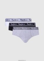 Pachet 3 slip elastic din bumbac bărbați Pepe Jeans marnă cenușie 6Z0R461157