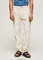 pantaloni cargo newton worker bărbați Pepe Jeans fildeş 6Z0R461123 - imagine 2