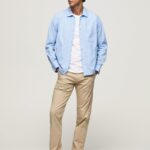 pantaloni chino charly slim fit bărbați Pepe Jeans malţ 6Z0R461119