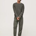 pantaloni chino largi bărbați Pepe Jeans turnare 6Z0R461105