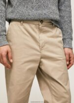 pantaloni chino obișnuiți de grapă bărbați Pepe Jeans malţ 6Z0R461100 - imagine 3