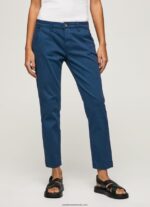 pantaloni chino regulati maura femei Pepe Jeans ocean 6Z0R46309 - imagine 2