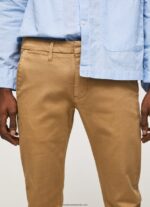 pantaloni chino slim james bărbați Pepe Jeans cămilă 6Z0R461098 - imagine 3