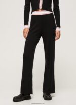 pantaloni din tricot cu nervuri femei Pepe Jeans negru 6Z0R46306 - imagine 2
