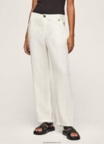 pantaloni drepti din țesătură fluidă femei Pepe Jeans mousse 6Z0R46311 - imagine 2
