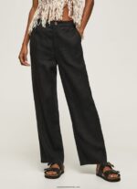 pantaloni drepti din țesătură fluidă femei Pepe Jeans negru 6Z0R46291 - imagine 2