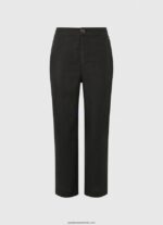 pantaloni drepti din țesătură fluidă femei Pepe Jeans negru 6Z0R46291 - imagine 5