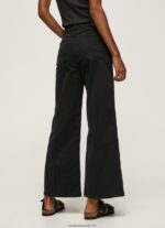 pantaloni evazați din bumbac femei Pepe Jeans negru 6Z0R46313 - imagine 3