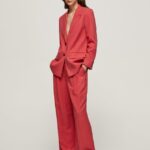 pantaloni largi plisați femei Pepe Jeans studio roșu 6Z0R46289
