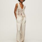 pantaloni palazzo din in femei Pepe Jeans piatră 6Z0R46301