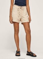 pantaloni scurți cu talie reglabilă femei Pepe Jeans piatră 6Z0R46525 - imagine 2