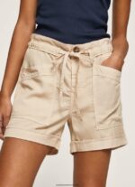 pantaloni scurți cu talie reglabilă femei Pepe Jeans piatră 6Z0R46525 - imagine 3