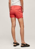 pantaloni scurți din bumbac cu ajustare normală femei Pepe Jeans studio roșu 6Z0R46519 - imagine 4
