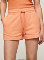 pantaloni scurți din bumbac cu talie reglabilă femei Pepe Jeans piersică 6Z0R46515 - imagine 3