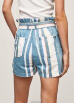 pantaloni scurți din denim cu imprimeu în dungi femei Pepe Jeans denim 6Z0R46493 - imagine 5