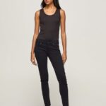 pantaloni skinny clasici femei Pepe Jeans negru 6Z0R46297