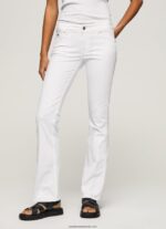 pantaloni slim flare femei Pepe Jeans alb 6Z0R46310 - imagine 2