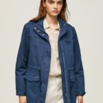 parka din bumbac cu imprimeu union jack femei Pepe Jeans ocean 6Z0R46127