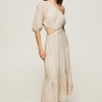 pua rochie asimetrica din in femei Pepe Jeans piatră 6Z0R46202