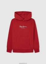 pulover cu glugă din bumbac băiat Pepe Jeans studio roșu 6Z0R461581