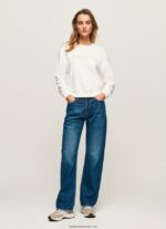 pulover cu logo imprimat femei Pepe Jeans alb 6Z0R46286 - imagine 2