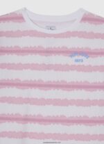pulover din bumbac cu dungi decolorate fată Pepe Jeans roz moale 6Z0R461409 - imagine 3