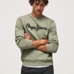 pulover din bumbac cu logo brodat bărbați Pepe Jeans turnare 6Z0R46874