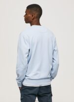 pulover din bumbac cu logo imprimat bărbați Pepe Jeans albastru înălbitor 6Z0R46876 - imagine 4