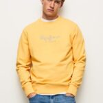 pulover din bumbac cu logo imprimat bărbați Pepe Jeans strălucire 6Z0R46888