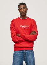 pulover din bumbac cu logo imprimat bărbați Pepe Jeans studio roșu 6Z0R46890 - imagine 3