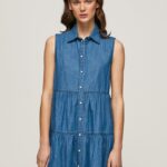 rochie arya scurtă din denim femei Pepe Jeans denim 6Z0R46183