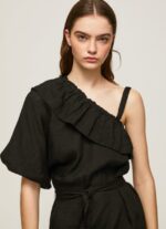 rochie asimetrică femei Pepe Jeans negru 6Z0R46200 - imagine 3