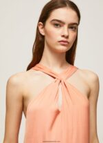 rochie casey din satin simplu femei Pepe Jeans piersică 6Z0R46187 - imagine 3