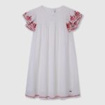 rochie cu croială romantică fată Pepe Jeans alb 6Z0R461375