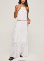 rochie cu detalii brodate femei Pepe Jeans alb 6Z0R46219 - imagine 3