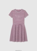 rochie cu imprimeu în dungi fată Pepe Jeans ocean 6Z0R461377