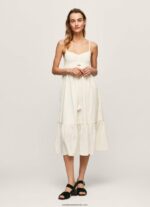 rochie dobby din bumbac prue femei Pepe Jeans alb 6Z0R46221 - imagine 2