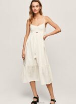 rochie dobby din bumbac prue femei Pepe Jeans alb 6Z0R46221 - imagine 3