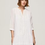 rochie patris cu detalii ajurate femei Pepe Jeans alb 6Z0R46148