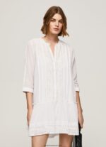 rochie patris cu detalii ajurate femei Pepe Jeans alb 6Z0R46148