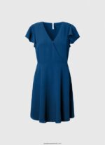rochie patrizia cu guler incrucisat femei Pepe Jeans ocean 6Z0R46197 - imagine 5