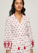 rochie populară brodată femei Pepe Jeans alb 6Z0R46149 - imagine 3