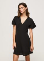 rochie scurtă cu decolteu în V femei Pepe Jeans negru 6Z0R46195
