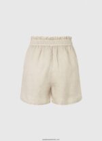 sac de hârtie pantaloni scurți de in femei Pepe Jeans piatră 6Z0R46490 - imagine 4