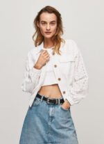 sacou din bumbac ajurat femei Pepe Jeans alb 6Z0R46142 - imagine 2